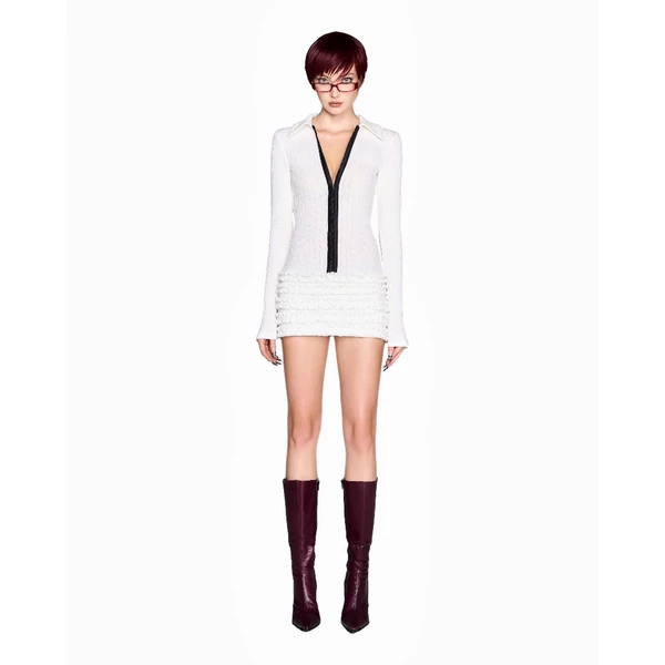 LSOUL Đầm Body Tay Dài đi tiệc Bèo Nhún Cá Tính Lilac Dress V24101631 V24101632