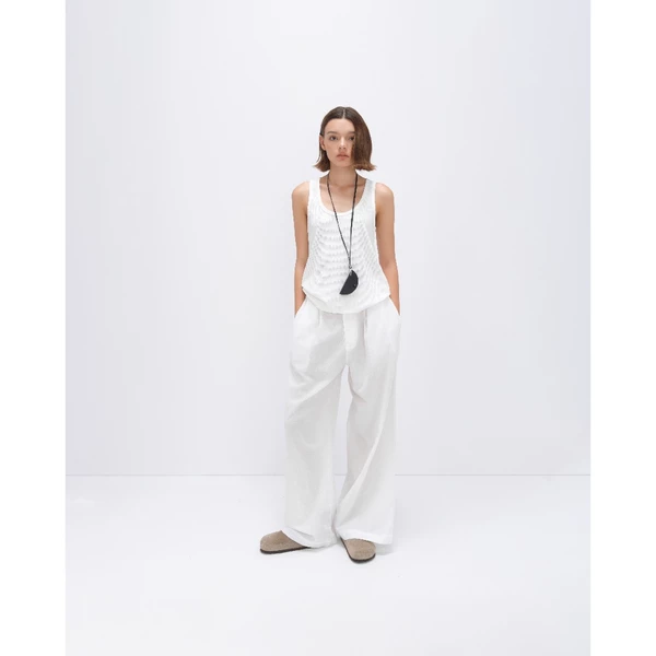HIGHCHIC - STELLA PANTS - QUẦN DÀI LINEN TRẮNG - KIỂU DÁNG THANH LỊCH
