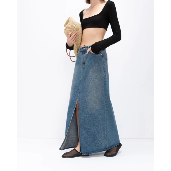 HIGHCHIC - CATCHE SKIRT - CHÂN VÁY DENIM XẺ TÀ