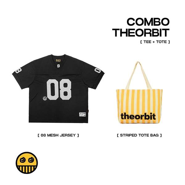 COMBO Áo + Túi The ORBIT - Áo Mesh Jersey 08 + Túi Tote Canvas Striped