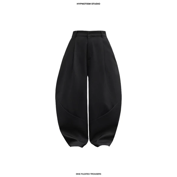 HYPNOTISM | SINE PLEATED TROUSERS - Quần tây ống cong line xẻ tà xéo