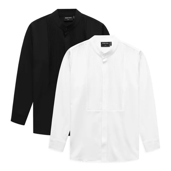 Áo Sơ Mi Nam Tuxedo Black White, Chất Vải 95 PL 5 Spandex Thoải Mái, SM0110, SOME HOW STORE