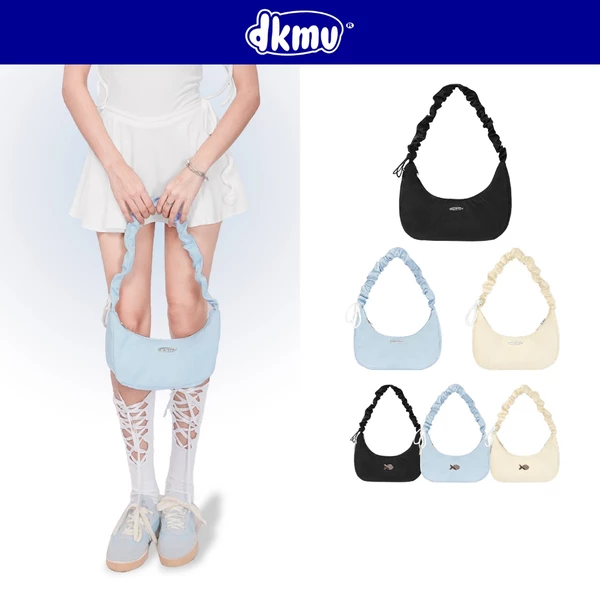 Túi đeo chéo nữ local brand vải dù có dây rút DKMV màu đen, kem, xanh kháng nước basic Poing Bag I K-B33 & K-B40