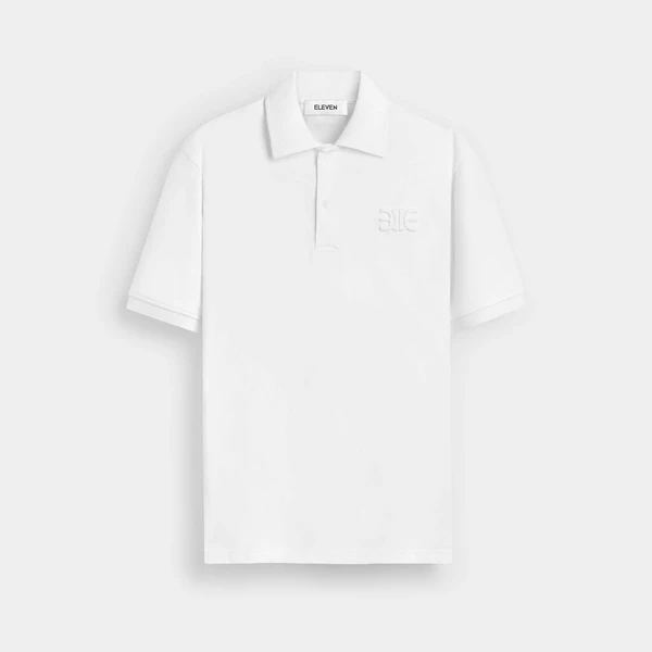 Eleven - Áo Polo In Nổi Mono | Màu Trắng