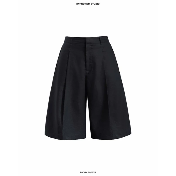 HYPNOTISM | “BAGGY SHORTS” - Quần lửng xếp ly sườn ống rộng xoè nhẹ phong cách streetwear cá tính