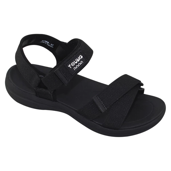 Sandal đế bằng nữ Bita's SEFYW.06 (Đen + Hồng + Kem)