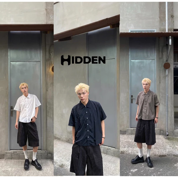 NYLON SƠ MI BOXY CÓ NÚT HIDDEN.ESSENTIAL ( SƠ MI DÙ NGẮN TAY )