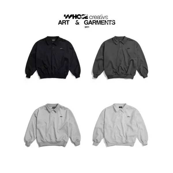 POLO SWEATER - Áo polo sweater nỉ 2 da thêu logo 3D Whose Studio