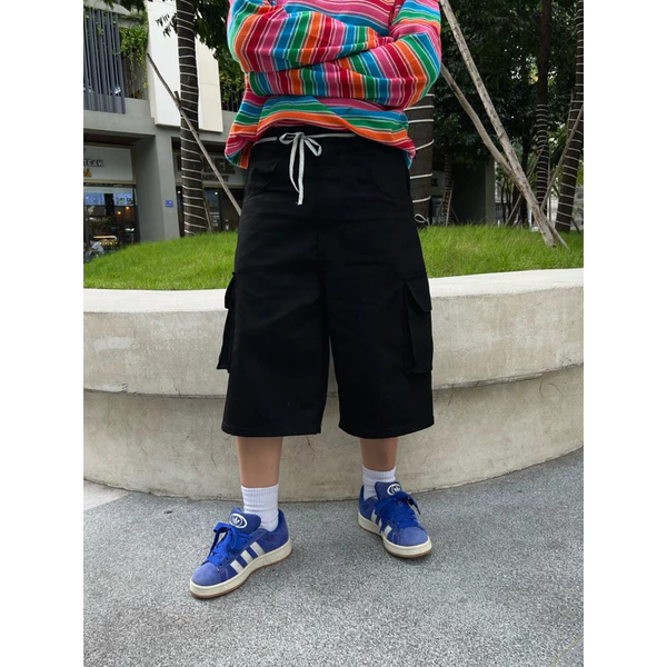 Quần shorts Jeans baggy nam THEBROTHERS  màu đen