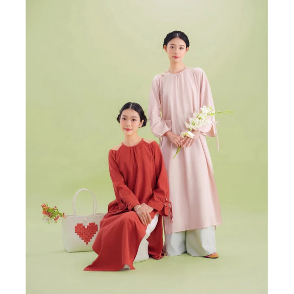 DOB - Set Áo dài Tết linen lụa Hồng Phúc 🎋🧧