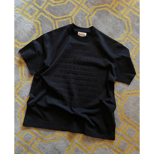 ELEVEN - Áo thun unisex nam nữ MEANS 3D màu Đen