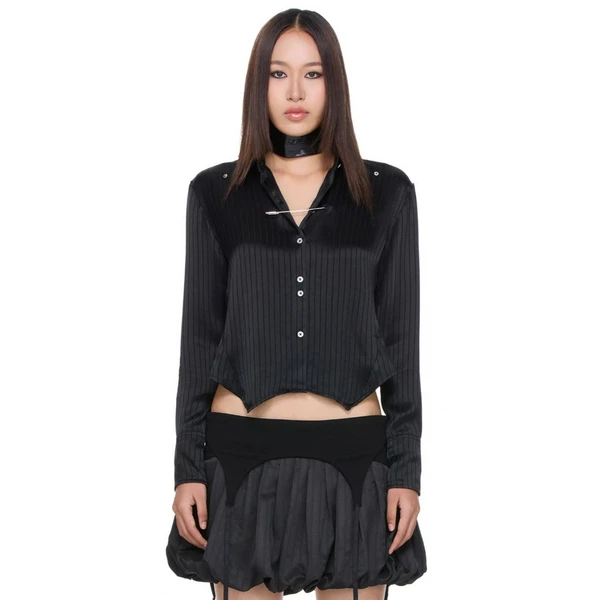 Áo sơ mi nữ thiết kế form Cropped fit - BEUTER WMNS Poplin Women's Shirt Black