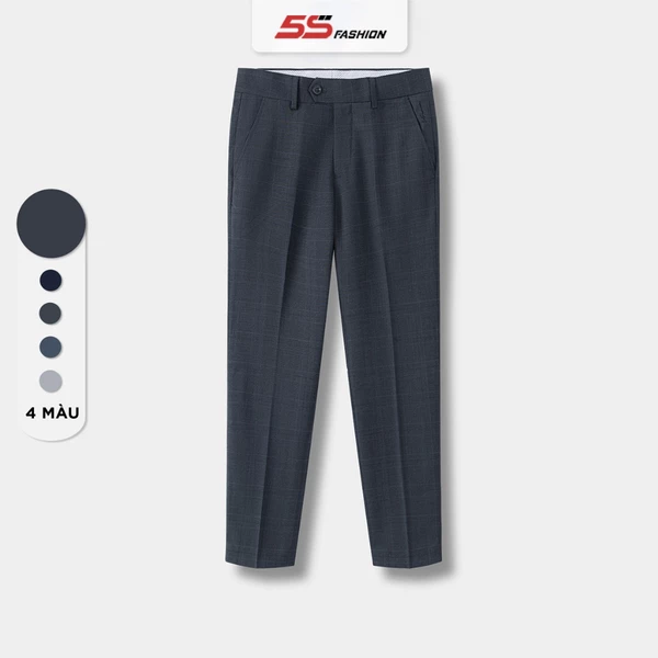 Quần Âu Nam 5S FASHION, Mềm Mịn, Kẻ Xước Sang Trọng, Lịch Lãm, Cạp Cúc Lịch Sự (QAU23052)