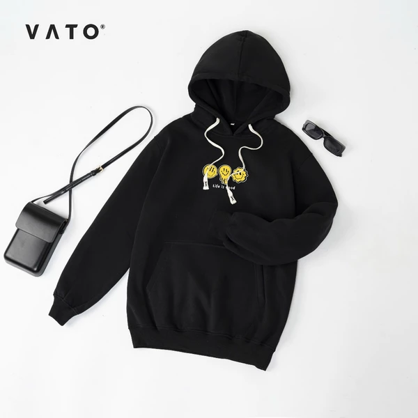 Áo Khoác Nỉ Hoodie Smile Form Rộng Nam Nữ Unisex_Áo Hoodie Mũ To Siêu Dày ấm 2024 - Hàng chính hãng Thời Trang Vato