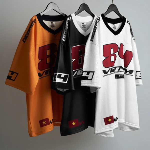 Áo thun số 84 Degrey Jersey cổ tim in hình thời trang thể thao nam nữ ss2