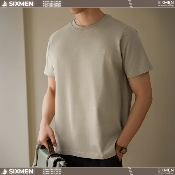 Áo thun nam cotton SIXMEN cổ tròn TSHIRT BASIC tay ngắn, vải cotton cao cấp, thoáng mát, thanh lịch