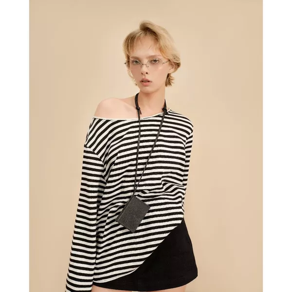 HIGHCHIC - STRIPE LONG SLEEVES TOP - ÁO THUN COTTON