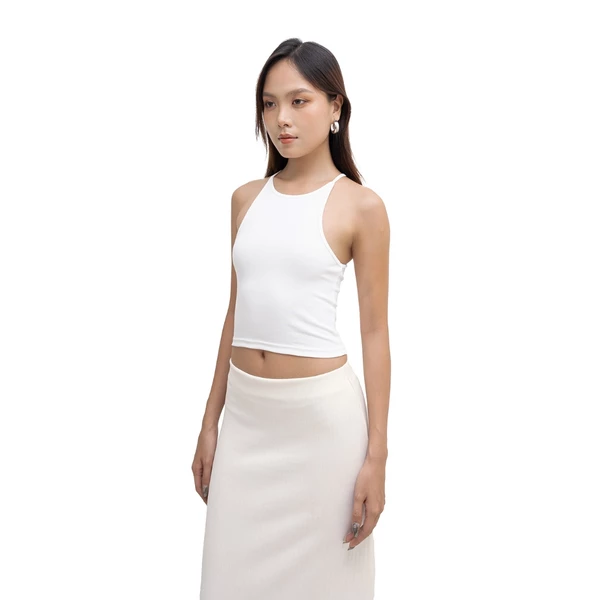 MAHU - ÁO THUN RIB CỔ YẾM ĐƠN GIẢN