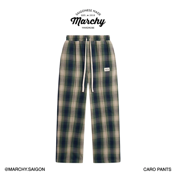 MARCHY - Caro Pants - Quần caro ống rộng