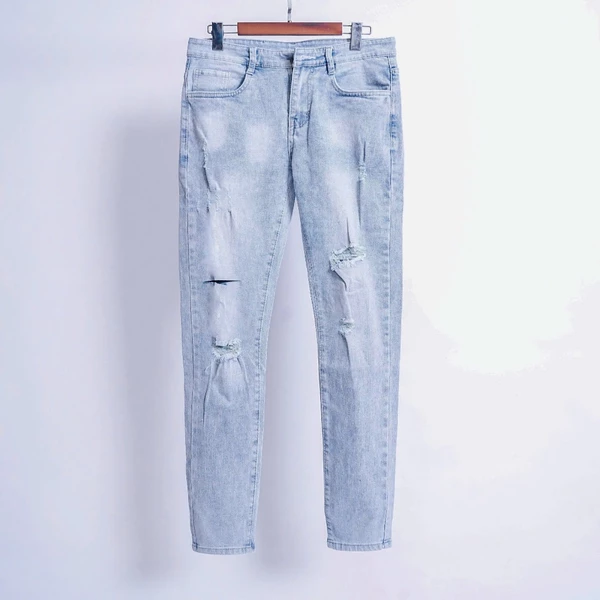 Quần jean nam quần bò phối rách thời trang chất jean co dãn thoải mái hàng y hình