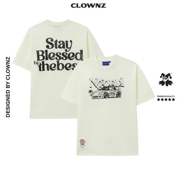 Áo thun ClownZ x Ngon Stay Blessed T-shirt áo phông tay lỡ vải cotton cao cấp áo thun nam nữ unisex