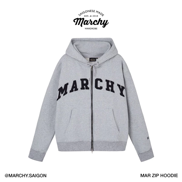 MARCHY - Mar Zip Hoodie - Áo khoác dây kéo form boxy