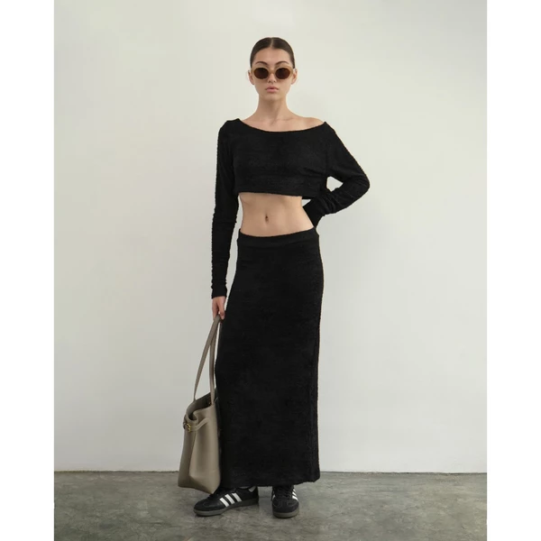 HIGHCHIC - FAIRY SET - SET VÁY ĐEN LÔNG THỎ CỰC SLAY