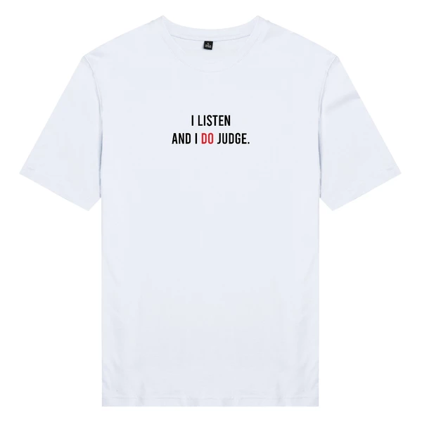 Áo thun tay ngắn unisex Chodole cho cả nam và nữ, chất liệu vải cotton in chữ I listen and i do judge