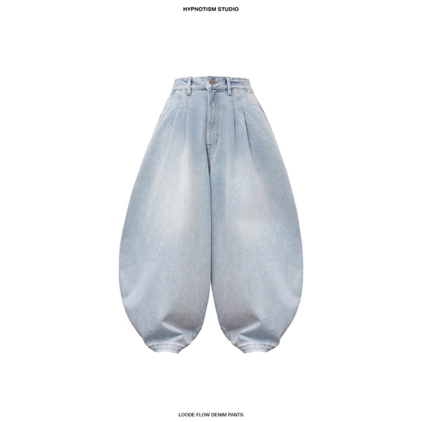 HYPNOTISM | LOOSE FLOW DENIM PANTS - Quần jeans ống cong, form rộng streetwear cá tính
