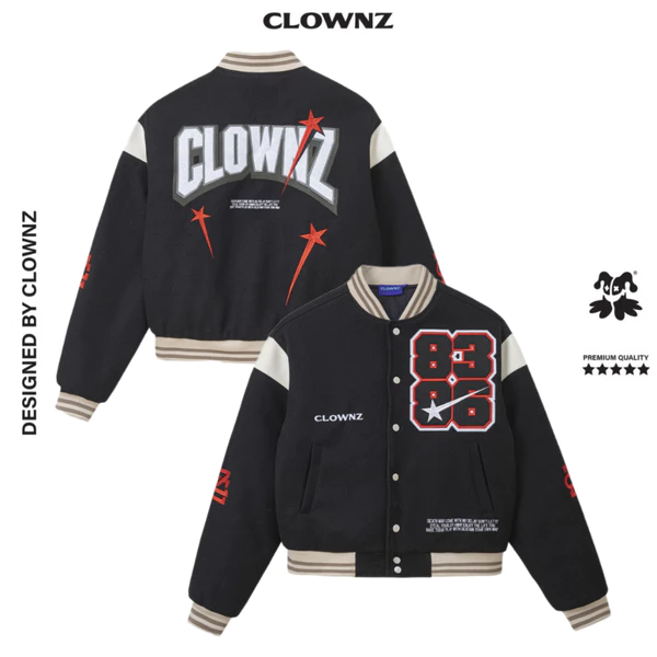 Áo khoác ClownZ 8386 Varsity áo jacket local brand áo mùa đông nam nữ unisex