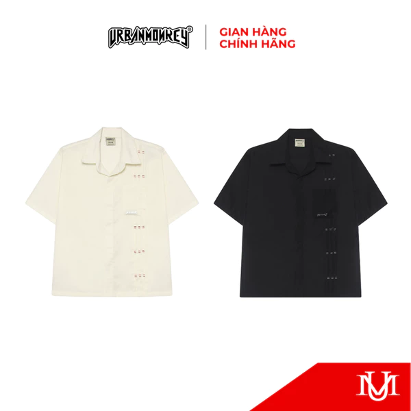 Áo sơ mi xếp ly URBAN MONKEY Pleated Shirt Cotton Pha Form Boxy Nam Nữ 2 Phối Màu Local Brand