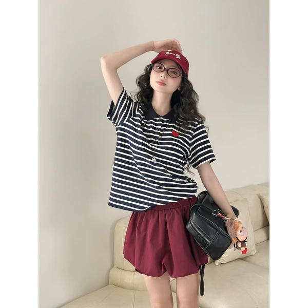 KIDO - Áo thun cổ polo thêu trái tim DYLEN TOP