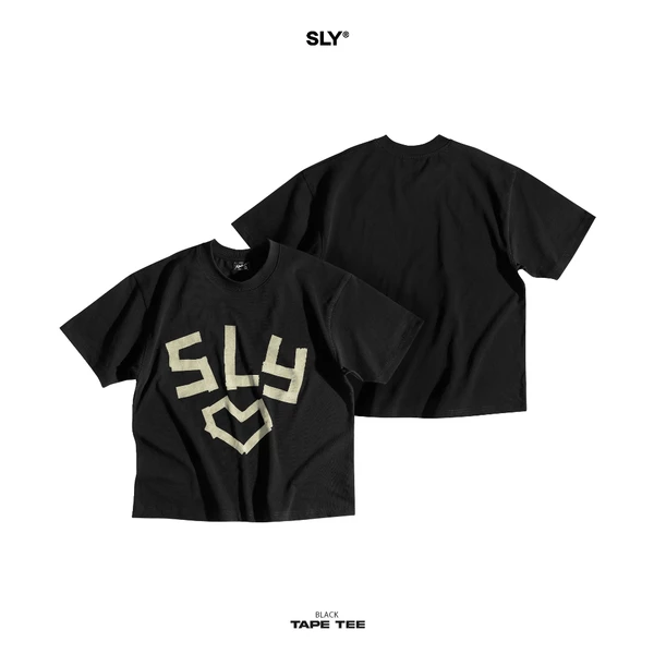 Áo thun cổ tròn SLY Tape Black