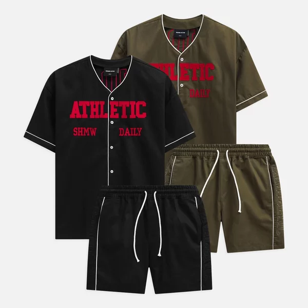 Set Nam Shirt Short Athletic Daily, Chất Vải Kaki Thoải Mái, SB0049, SOME HOW STORE