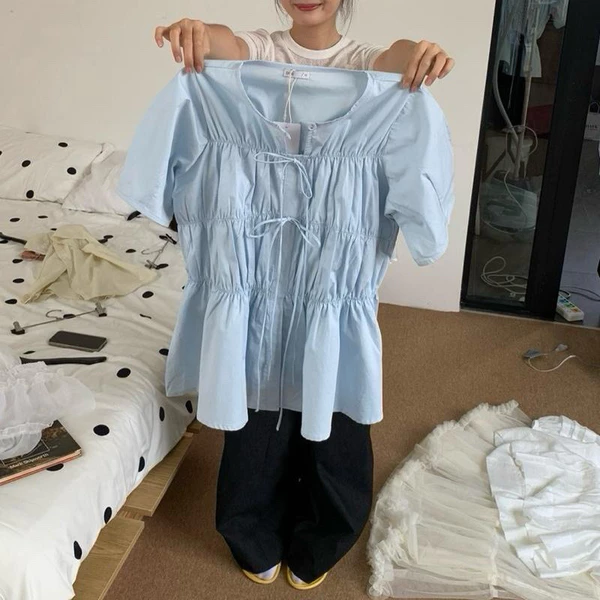 DOB - Áo kiểu babydoll nhún eo nhẹ Made Top