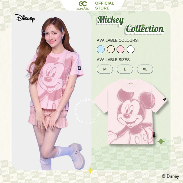 Áo Phông Baby Tee BB007 ECOCHIC x HÒA MINZY MICKEY ENERGY Chính Hãng Bản Quyền Disney MICKEY COLLECTION