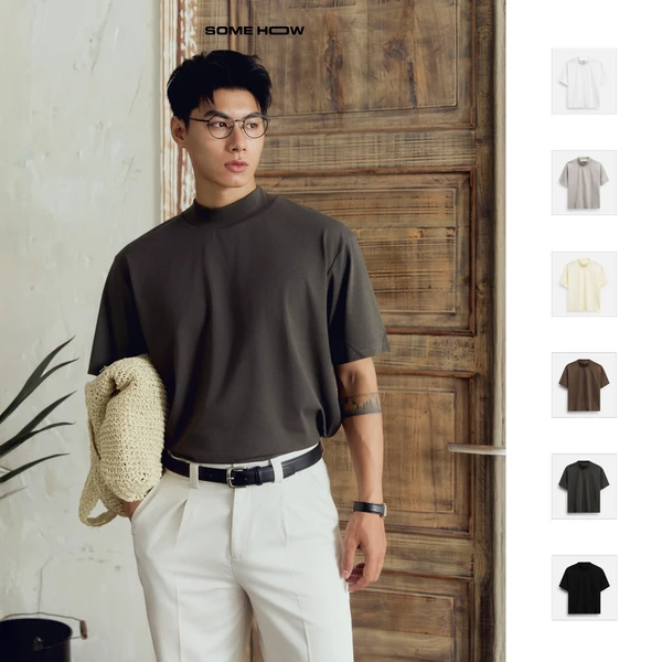  Áo Thun Nam Rollneck Solid Cool Fab, Chất Vải CooLFabric Thoải Mái, AT0263, SOME HOW STORE