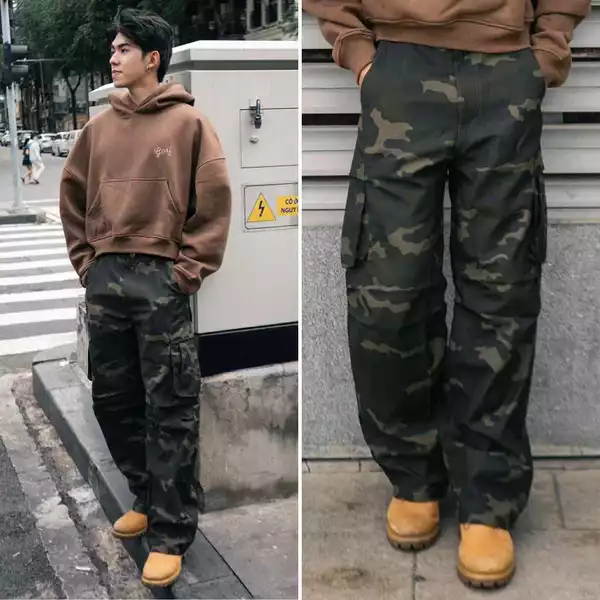 Quần CAMO CARGO PANTS - GORI - Chất Liệu Khaki