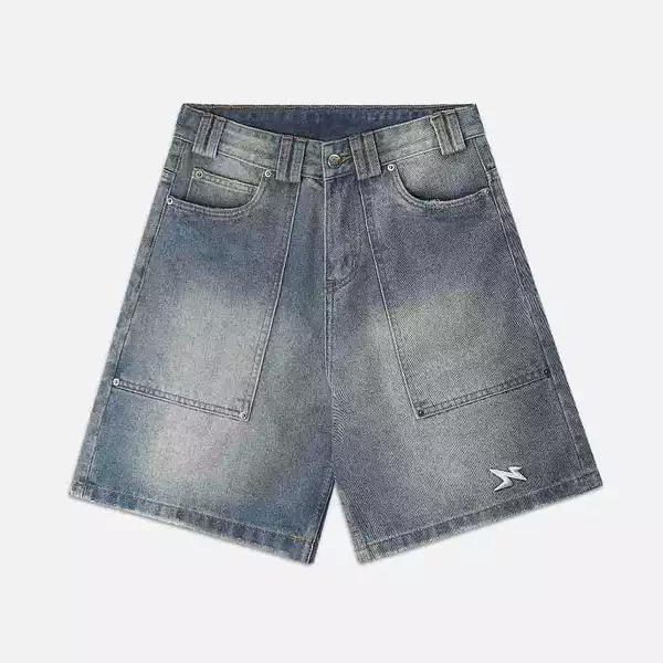 Quần NEEDS OF WISDOM Wide Fit Denim Shorts - Washed Blue - Local Brand Chính Hãng