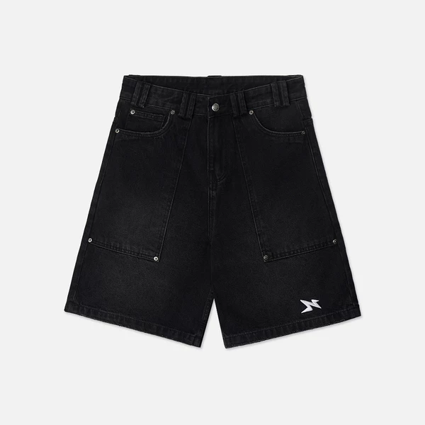 Quần NEEDS OF WISDOM Wide Fit Denim Shorts - Washed Black - Local Brand Chính Hãng