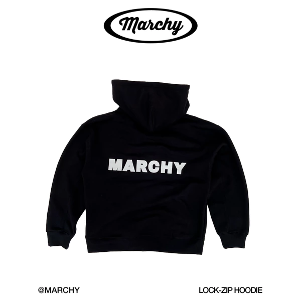 MARCHY - Lock Zip Hoodie - Áo khoác dây kéo khóa gài cổ