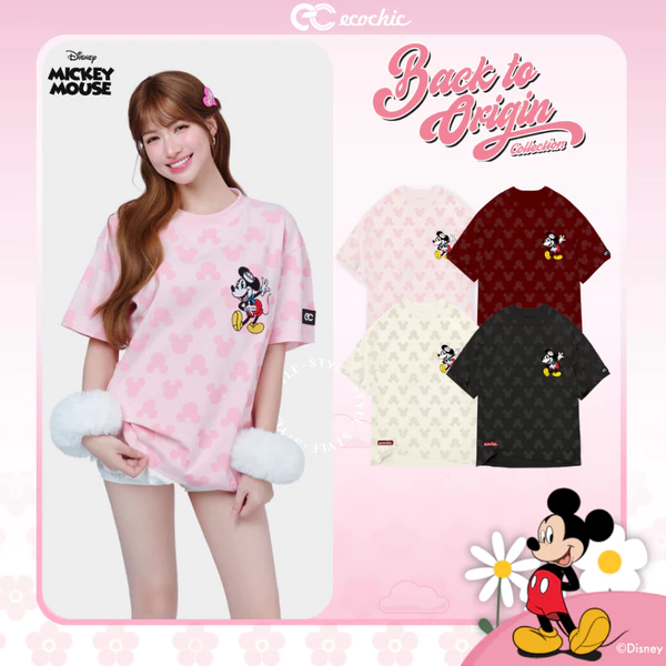 Áo Phông Oversize ECOCHIC x HÒA MINZY TS013 ICONIC MICKEY Chính Hãng Bản Quyền Disney MICKEY COLLECTION
