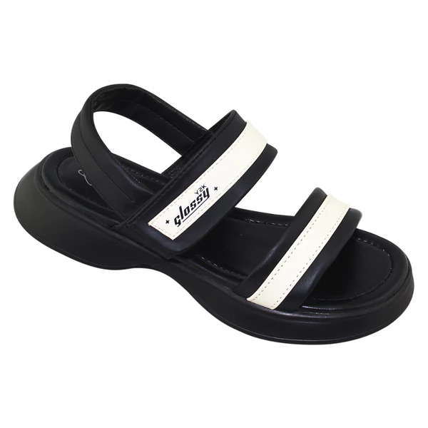 Sandal đế bằng bé gái Bita's SENA.05 (Đen + Kem)