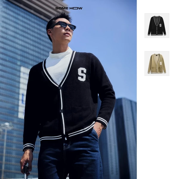 Áo khoác Nam Cardigan Athletic, Chất Vải Len Dệt Thoải Mái, AK0078, SOME HOW STORE