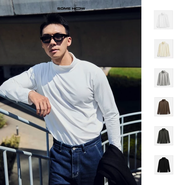 Áo Thun Nam Tay Dài Roll Neck Cool Fab, Chất Vải CooLFabric Thoải Mái, AT0234, SOME HOW STORE