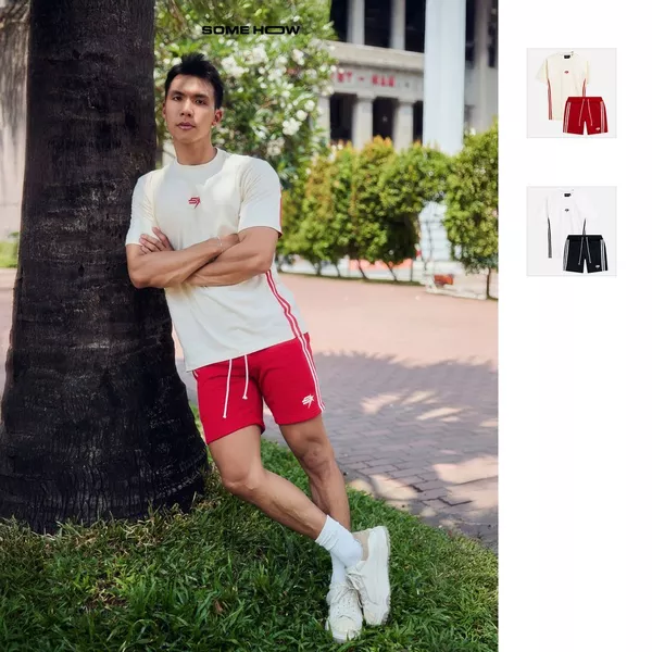 Set T-shirt Short Nam The Star Dualine, Chất Vải Áo Cotton, Quần Nỉ Thoải Mái, SB0052, SOME HOW STORE
