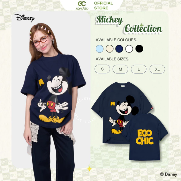 Áo Phông Oversize ECOCHIC x HÒA MINZY MICKEY SPLASH Chính Hãng Bản Quyền Disney MICKEY COLLECTION TS006