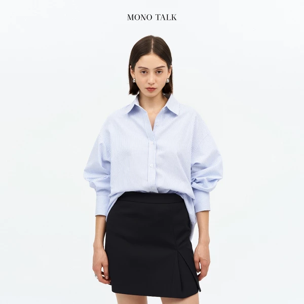 Áo sơ mi oversized MONO TALK (kẻ sọc) chất liệu oxford T10001FT
