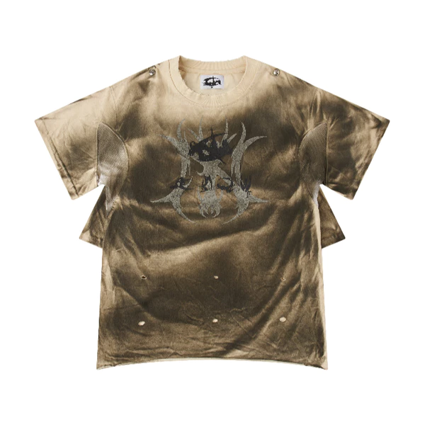 ÁO "CHAOS GIRL" BROWN WAXED T SHIRT