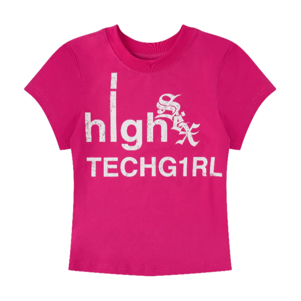 ÁO "BBY TECHG1RL" PINK T-SHIRT